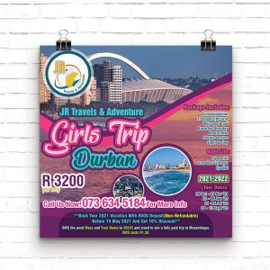 True Design Portfolio - Poster - JR Tours Girls Durban